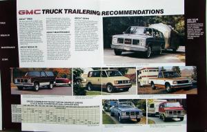 1985 GMC Trailering for Light Duty Trucks Sales Brochure Original