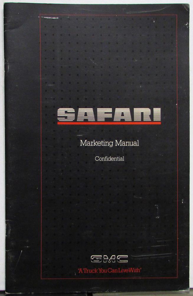 1985 GMC Safari Van Marketing Manual DEALER ONLY ITEM Original