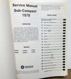 1978 Dodge Challenger & Plymouth Sapporo Dealer Service Shop Repair Manual Orig