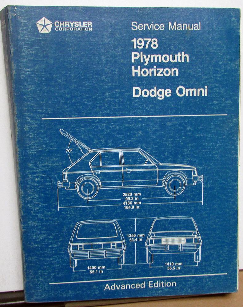1978 Dodge Omni & Plymouth Horizon Service Shop Repair Manual Advanced Edition