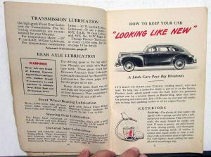 1941 Chrysler C30 Saratoga New Yorker Owners Operators Manual Original