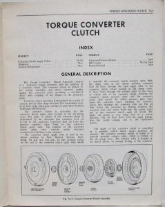 1979 Oldsmobile Torque Converter Service Manual Supplement