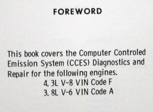 1980 Oldsmobile C-4 Computer Controlled Emission System CCES Information Manual