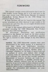 1980 Oldsmobile New Product Service Information Manual 001