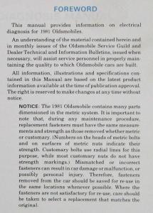 1981 Oldsmobile Electrical Troubleshooting Manual - Cutlass Delta 88 98 Toronado