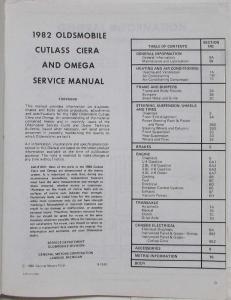 1982 Oldsmobile Service Shop Repair Manuals - 4 Volumes