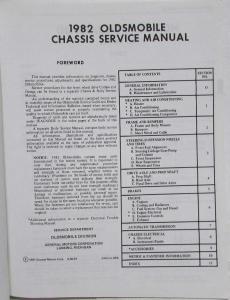 1982 Oldsmobile Service Shop Repair Manuals - 4 Volumes