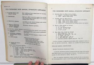 1953 Oldsmobile Service Shop Repair Manual Dynaflow Supplement