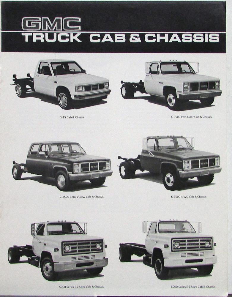1986 GMC Truck Cab & Chassis C6000 Series EZ Spec Sales Brochure Original