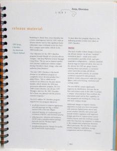 1997 Jeep Cherokee Media Product Information Press Kit