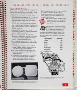 1995 Geo Product Guide Reference Data Book