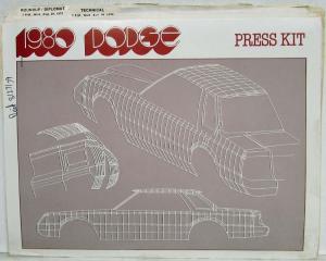 1980 Dodge Press Kit - Diplomat D150 W150 Mirada Van Ramcharger Challenger D50