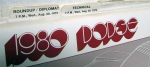 1980 Dodge Press Kit - Diplomat D150 W150 Mirada Van Ramcharger Challenger D50