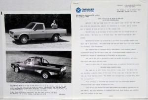 1980 Dodge Press Kit - Diplomat D150 W150 Mirada Van Ramcharger Challenger D50