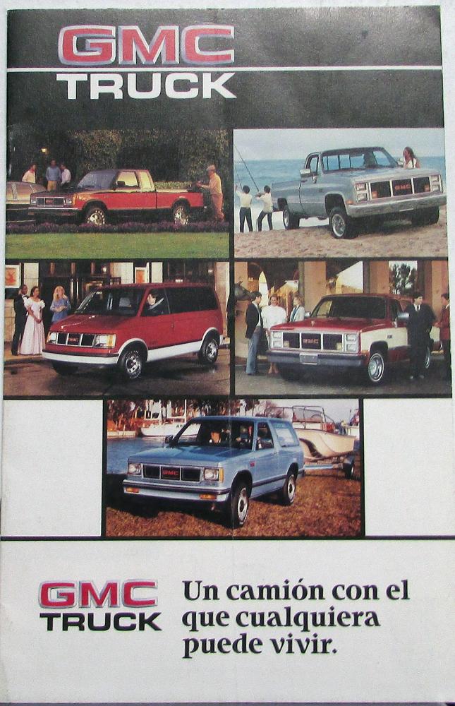 1987 GMC Truck Safari Pickup Jimmy Suburban Caballero Van SPANISH Sales Brochure