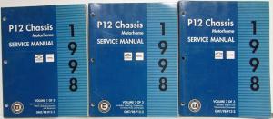 1998 GMC Chevrolet P12 Chassis Motorhome Series Service Shop Manual - 3 Vol