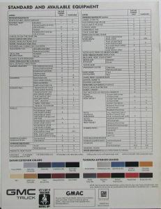 1987 GMC Safari Cargo Van Vandura Truck CANADIAN Sales Brochure Original