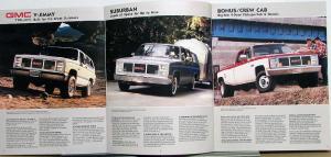 1987 GMC V-Jimmy Suburban Bonus/Crew Cab Truck Sales Brochure Original