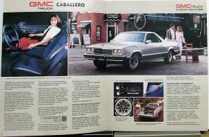 1987 GMC Caballero Truck Sales Brochure Folder Original