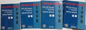 1998 GMC Chevrolet P32/P42 Chassis Motorhome Service Shop Manual - 4 Volumes