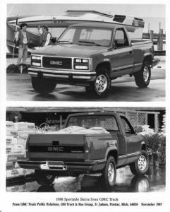 1988 GMC Sierra Sportside Pickup Truck Press Photo 0315