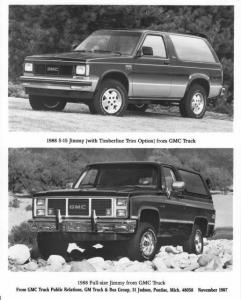 1988 GMC S-15 and Full-Size Jimmy Truck Press Photo 0317