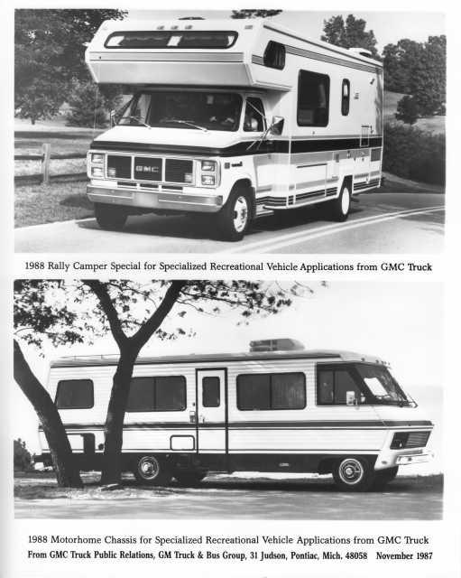 1988 GMC Rally Camper Special and Motor Home Chassis Press Photo 0321