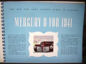 1941 Mercury 8 Dealer Album Sedan Coupe Station Wagon Original Like New Rare