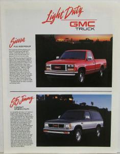 1988 GMC Light-Duty Trucks Media Information Press Kit