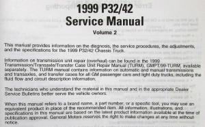 1999 GMC Chevrolet P32/42 Chassis Motorhome and Commercial Service Manual 3 Vol