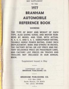 1977 Branham Automobile Reference Book - May Supplement