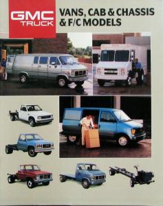 1988 GMC Van Cab & Chassis F/C Model Trucks Sales Brochure Original