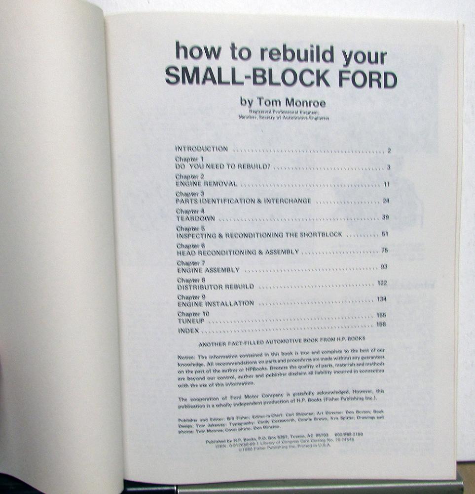 How To Rebuild Small-Block Ford 289 302 351 400 - Color Book By George Reid