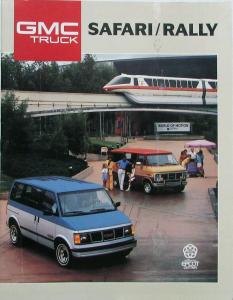 1988 GMC Safari SLT SLE SLX Rally STD STX Custom Vans Sales Brochure Original