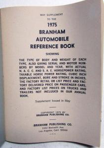 1975 Branham Automobile Reference Book - May Supplement