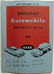 1972 Branham Automobile Reference Book - May Supplement