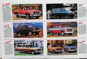 1989 GMC Sierra Jimmy Suburban Safari Rally Vans Truck Sales Brochure Folder