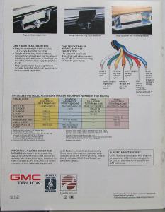 1989 GMC Truck Trailering Guide Pickups Vans Sales Brochure Original