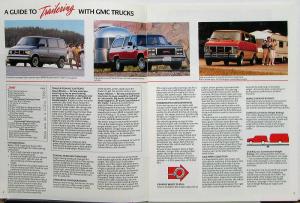 1989 GMC Truck Trailering Guide Pickups Vans Sales Brochure Original