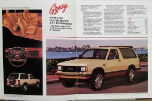 1989 GMC S-15 Jimmy Gypsy Sierra Truck Sales Brochure Original