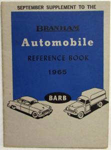 1965 Branham Automobile Reference Book - September Supplement