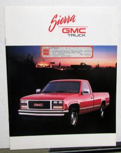 1989 GMC Sierra SLE SLX SL 4x4 Pickup Cab Chassis Truck Sales Brochure Original