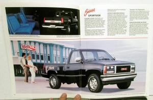 1989 GMC Sierra SLE SLX SL 4x4 Pickup Cab Chassis Truck Sales Brochure Original