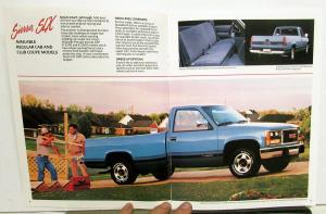 1989 GMC Sierra SLE SLX SL 4x4 Pickup Cab Chassis Truck Sales Brochure Original