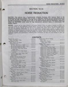 1997-98 Chevy Venture Pontiac Trans Sport Olds Silhouette Noise Reduction Manual