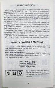 1991 GMC Truck Forward 6000 7000 7000 HV Owners Manual