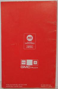 1991 GMC Truck Forward 6000 7000 7000 HV Owners Manual