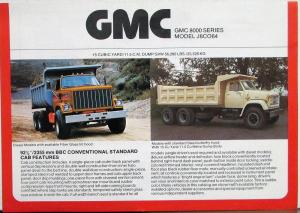 1978 GMC Model J8C064 8000 Series Truck Tech & Performance Data Sheet Original