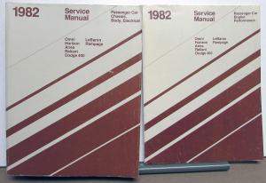 1982 Dodge Plymouth Service Shop Manual LeBaron Rampage K Car Omni Horizon 400