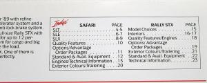 1989 GMC Safari Rally STX Vans Truck CANADIAN Sales Brochure Original